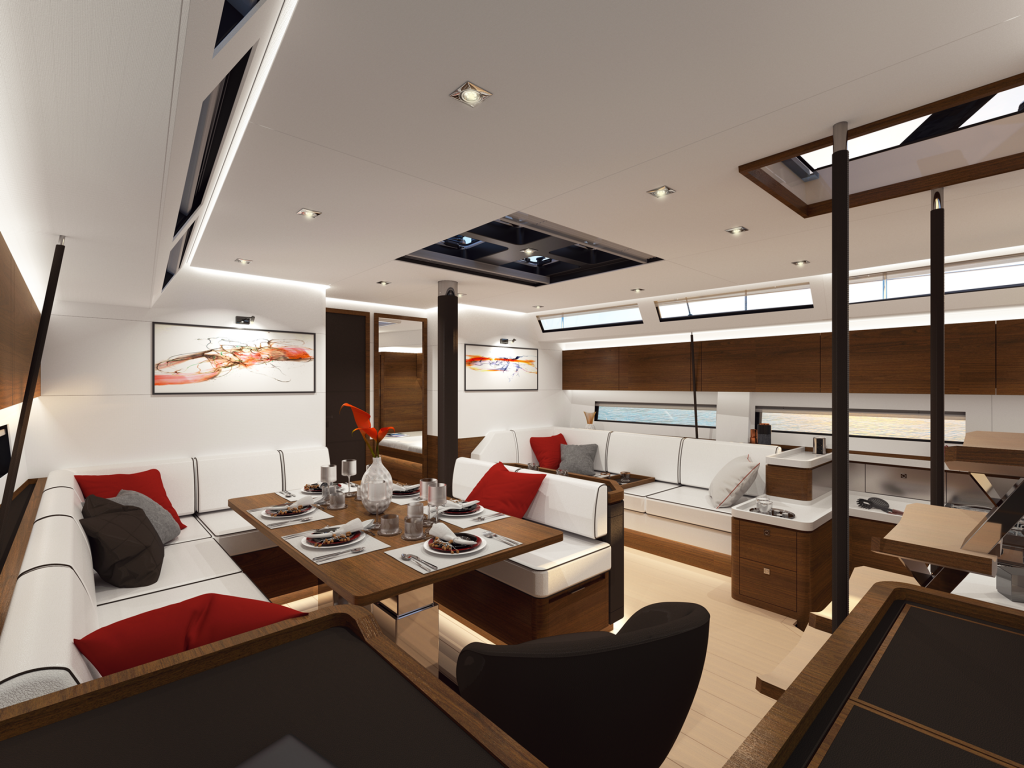 Amel 60 Interior by Berret Racoupeau Yacht Design