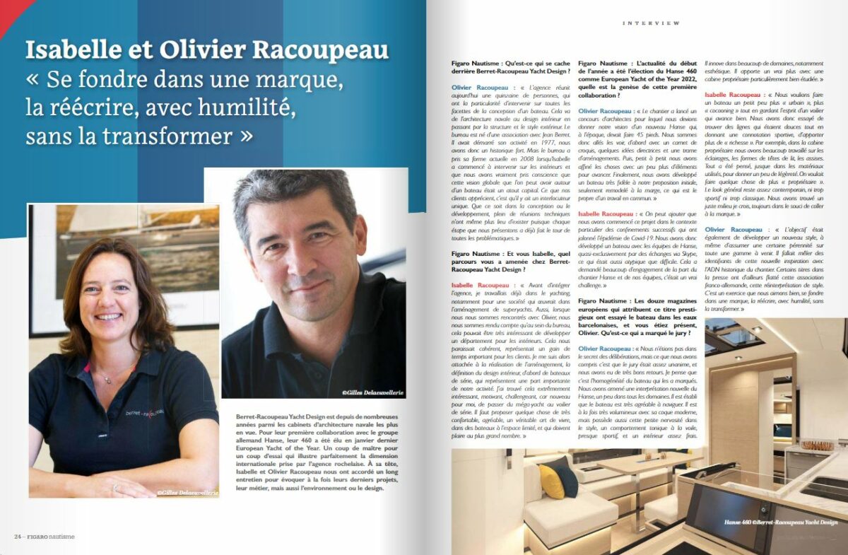 Interview Olivier et Isabelle Racoupeau Architecte et Designer Naval